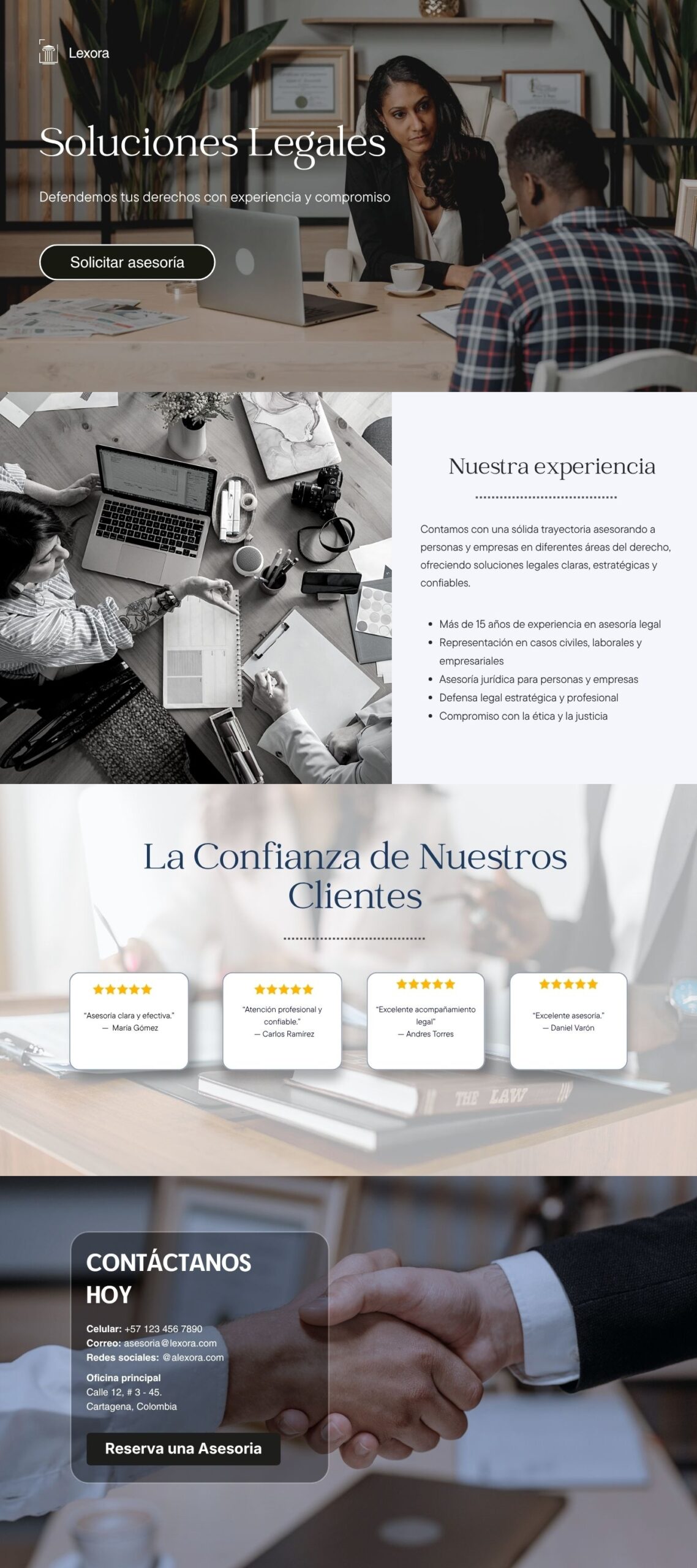 Diseño web profesional para firma de abogados enfocado en credibilidad y captación de clientes.