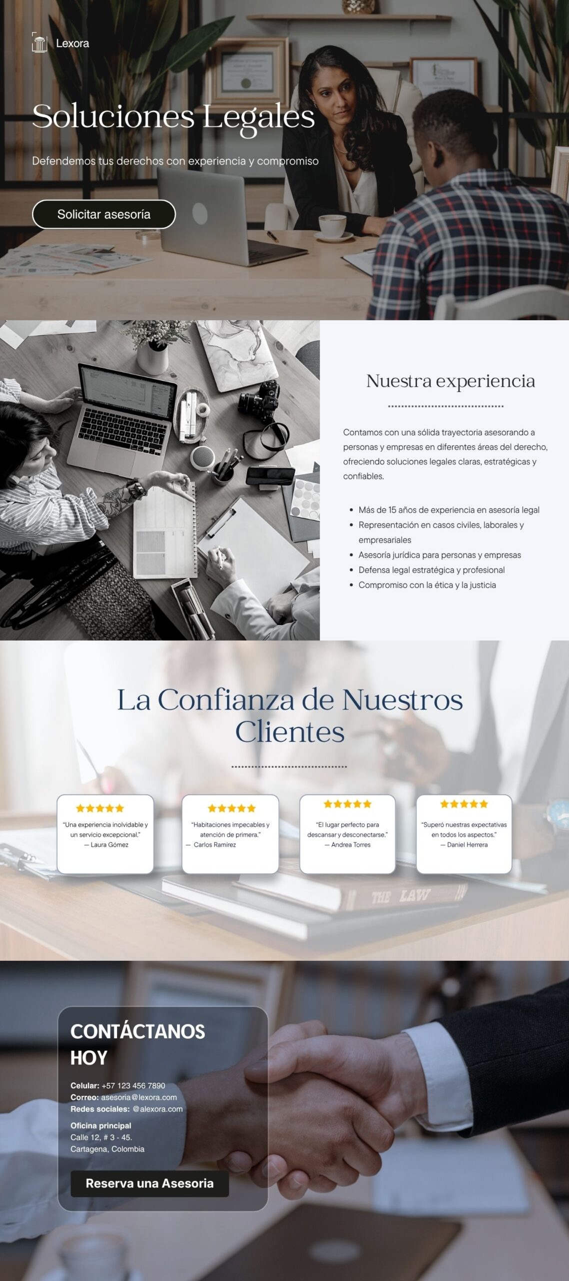 Diseño web profesional para firma de abogados enfocado en credibilidad y captación de clientes.