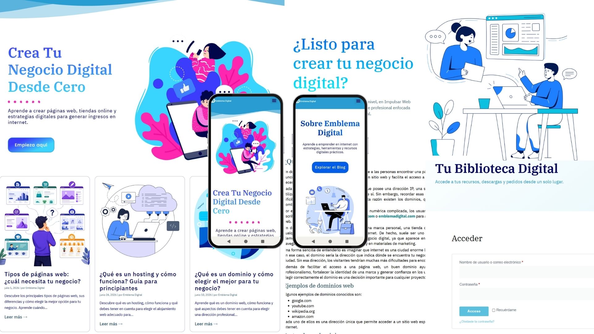 Diseño de blog educativo Emblema Digital
