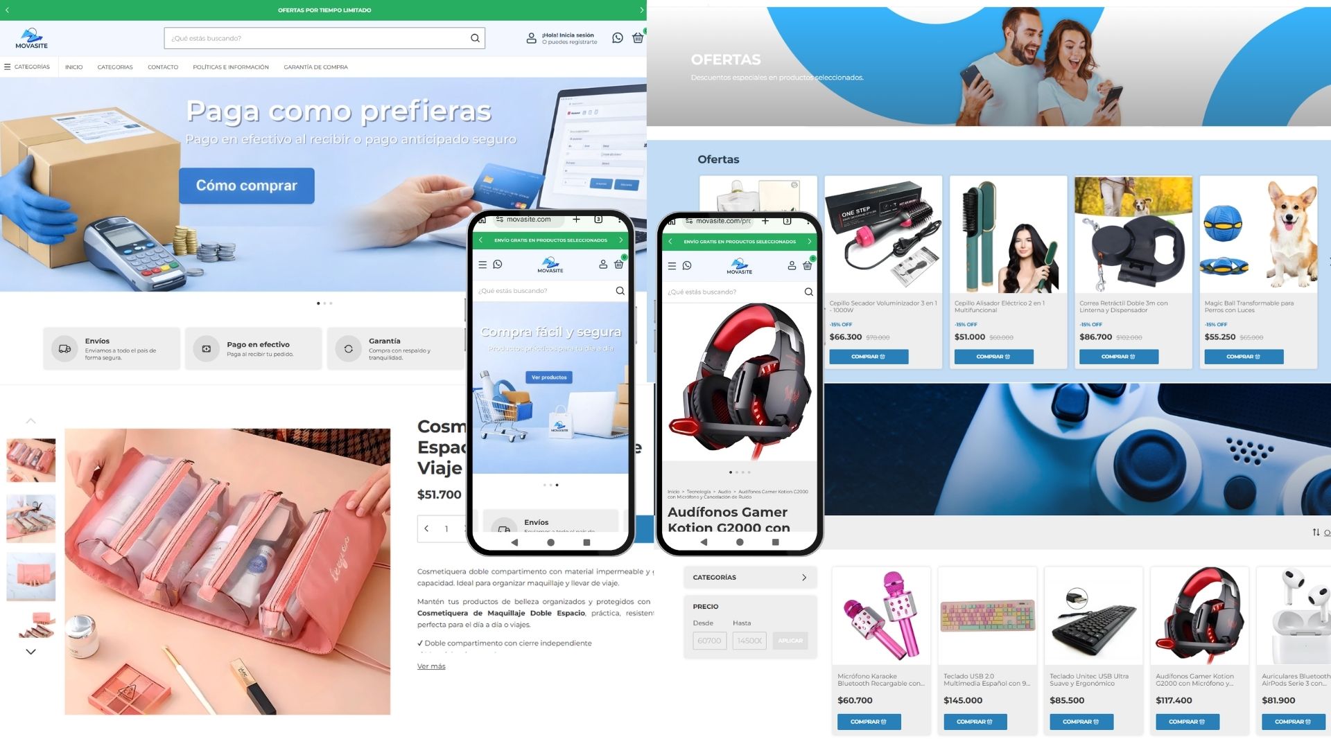 Diseño de tienda online Movasite en Tiendanube